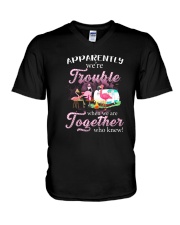 WE'RE TROUBLE WHEN WE ARE TOGETHER V-Neck T-Shirt thumbnail
