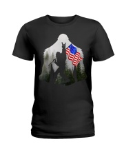 BIG FOOT US FLAG Ladies T-Shirt tile