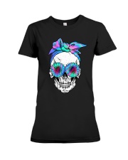 FLOWER BANDANA SKULL Premium Fit Ladies Tee tile