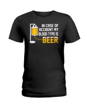 BEER BLOOD TYPE LONG SLEEVE TEE Ladies T-Shirt thumbnail