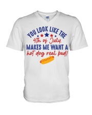 YOU LOOK LIKE 4TH OF JULY V-Neck T-Shirt tile