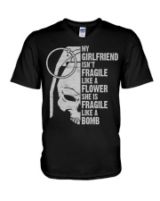 MY GIRLFRIEND IS LIKE A BOMB V-Neck T-Shirt thumbnail