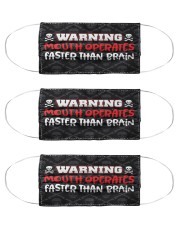 Warning Mouth Operates Faster Than Brain Cloth Face Mask - 3 Pack front