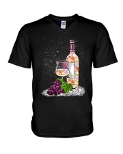 WINE - FLOWER V-Neck T-Shirt thumbnail
