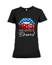 RED WHITE AND BLESSED Premium Fit Ladies Tee tile