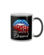 RED WHITE AND BLESSED Color Changing Mug tile