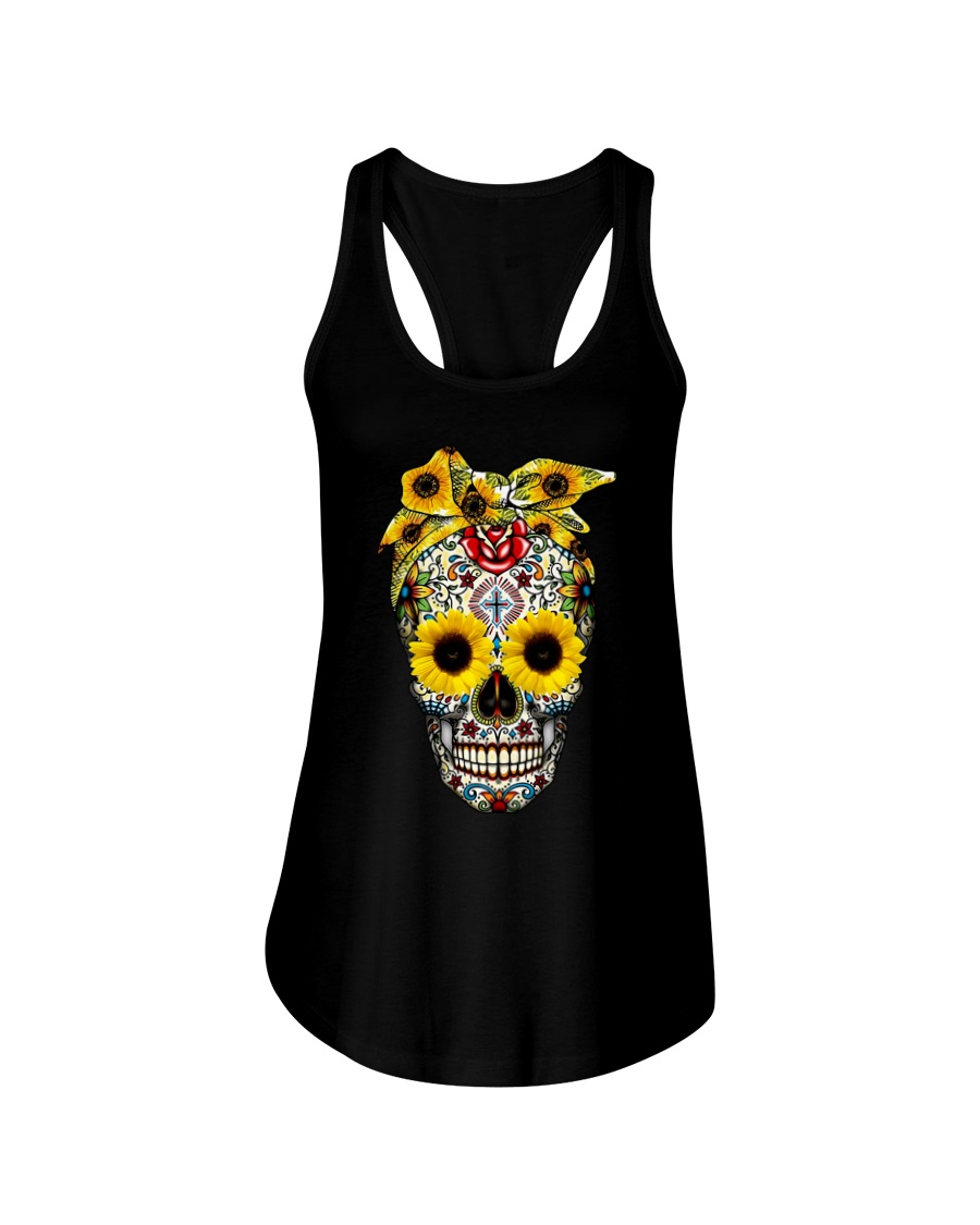SKULL SUNFLOWER Ladies Flowy Tank