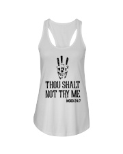 THOU SHALT NOT TRY ME Ladies Flowy Tank tile