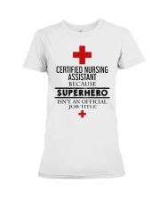 SUPERHERO TITLE CNA Premium Fit Ladies Tee tile