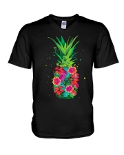 FLOWER PINEAPPLE V-Neck T-Shirt thumbnail