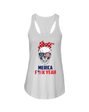 MERICA SKULL Ladies Flowy Tank front