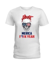 MERICA SKULL Ladies T-Shirt thumbnail