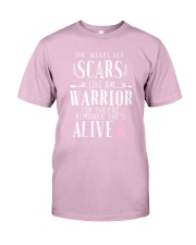 SHE WEARS HER SCARS LIKE A WARRIOR Classic T-Shirt thumbnail