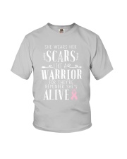 SHE WEARS HER SCARS LIKE A WARRIOR Youth T-Shirt thumbnail