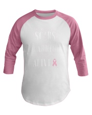 SHE WEARS HER SCARS LIKE A WARRIOR Baseball Tee thumbnail