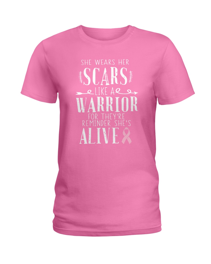 SHE WEARS HER SCARS LIKE A WARRIOR Ladies T-Shirt