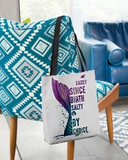 SASSY SINCE BIRTH - SALTY BY CHOICE All-over Tote aos-all-over-tote-lifestyle-front-01