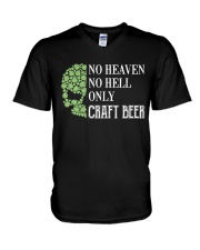 No heaven no hell only craft beer V-Neck T-Shirt tile
