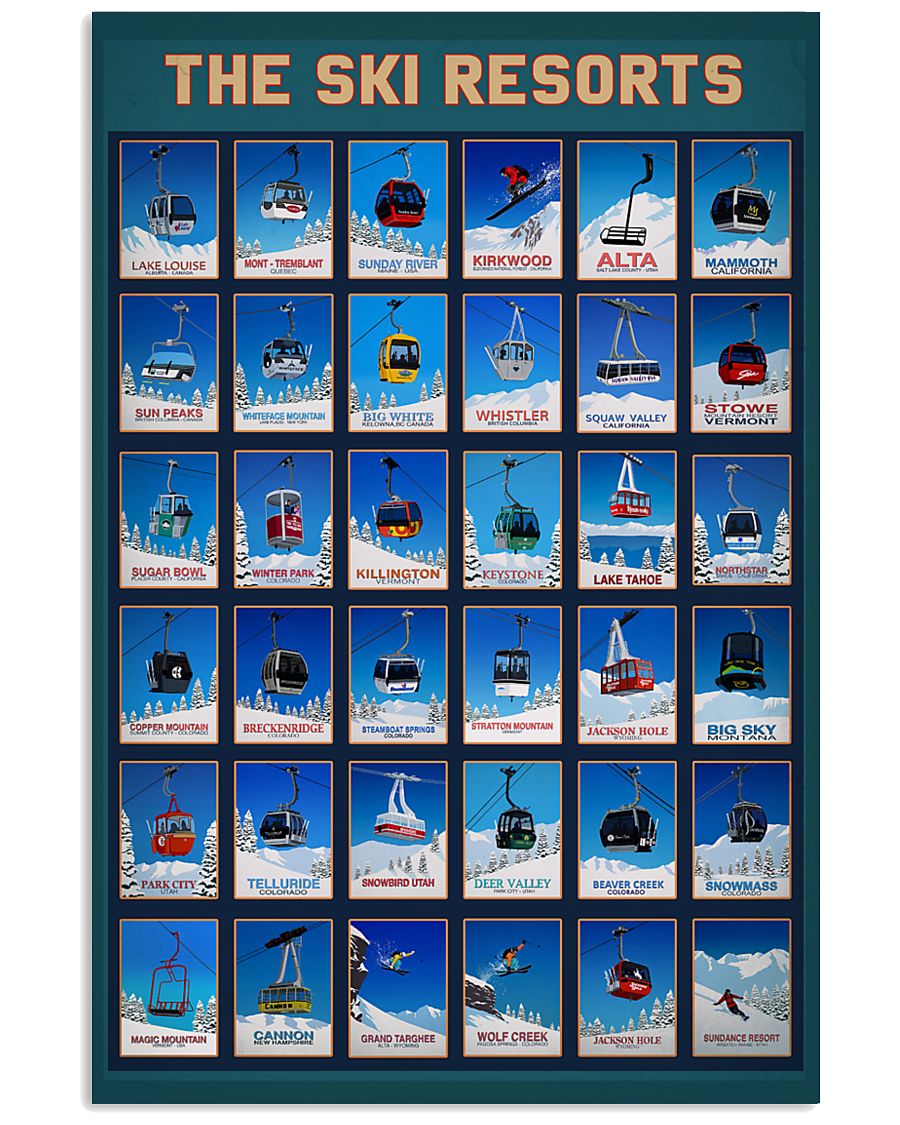 SKI RESORTS POSTER 16x24 Poster