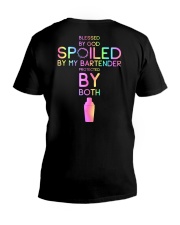 Wife's Bartender Spoiled V-Neck T-Shirt tile