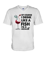 Drink like a fish V-Neck T-Shirt thumbnail
