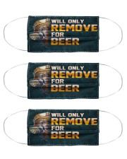 Will Only Remove For Beer Cloth Face Mask - 3 Pack front