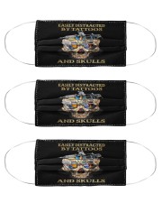 Easily Distracted By Tattoos And Skull Cloth Face Mask - 3 Pack front