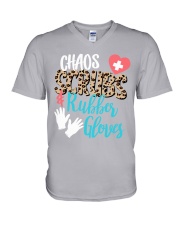 CHAOS SCRUBS RUBBER NURSE V-Neck T-Shirt thumbnail