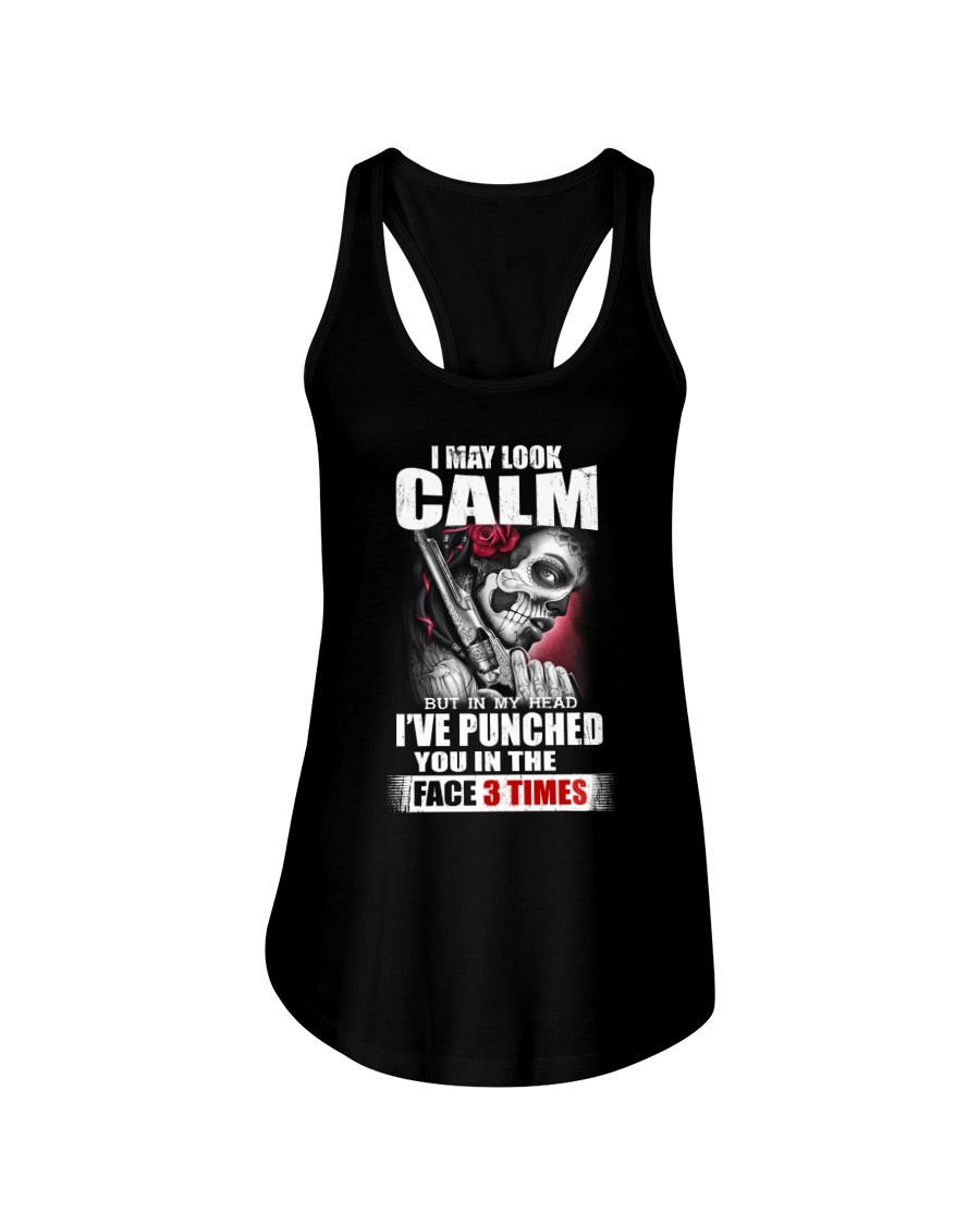 I MAY LOOK CALM Ladies Flowy Tank