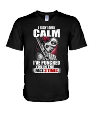 I MAY LOOK CALM V-Neck T-Shirt thumbnail