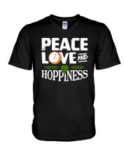 PEACE LOVE AND HOPPINESS V-Neck T-Shirt thumbnail