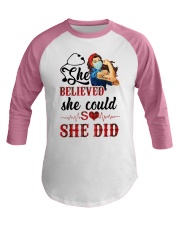 SHE DID T-SHIRT Baseball Tee thumbnail