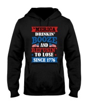 DRINKIN' BOOZE AND REFUSIN' TO LOSE Hooded Sweatshirt tile