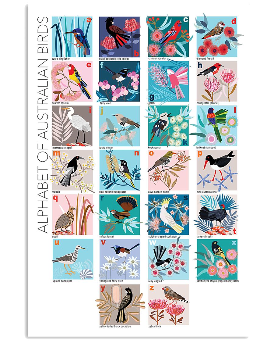 ALPHABET OF AUSTRALIAN BIRDS 11x17 Poster
