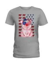 Flag- kute pig Ladies T-Shirt tile