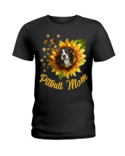 Pitbull Mom Sunflower Mother Day Gift Ladies T-Shirt tile