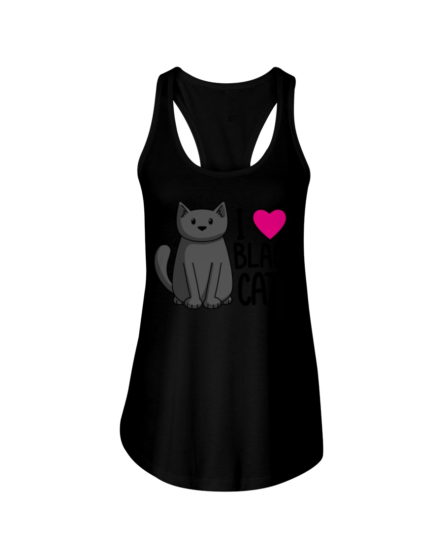Cats T-ShirtI Love Black Cats T-Shirt Ladies Flowy Tank