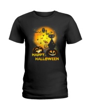 Cat and Owl Halloween Ladies T-Shirt thumbnail