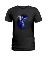 Black cat and Butterfly Ladies T-Shirt thumbnail