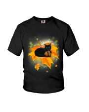 Black Cat Leaf Youth T-Shirt thumbnail