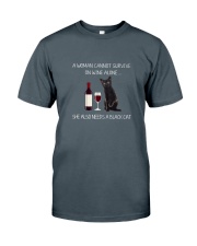 Black Cat and Wine Classic T-Shirt front