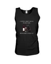 Black Cat and Wine Unisex Tank thumbnail