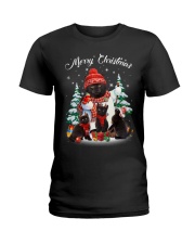 Black Cat And Snowman Costume Ladies T-Shirt thumbnail