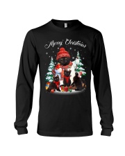 Black Cat And Snowman Costume Long Sleeve Tee front