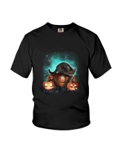 Cat light and pumpkin Youth T-Shirt thumbnail