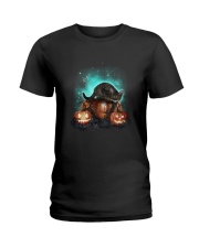 Cat light and pumpkin Ladies T-Shirt thumbnail
