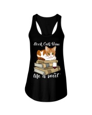 Book Cat Wine Ladies Flowy Tank thumbnail