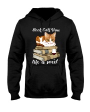 Book Cat Wine Hooded Sweatshirt thumbnail