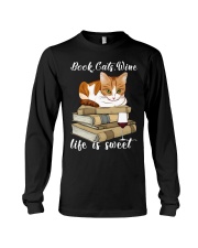 Book Cat Wine Long Sleeve Tee thumbnail