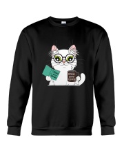 Cat Book Coffee Crewneck Sweatshirt thumbnail